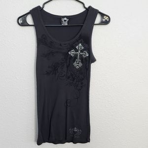 Katydid tank top with jewel embellishments